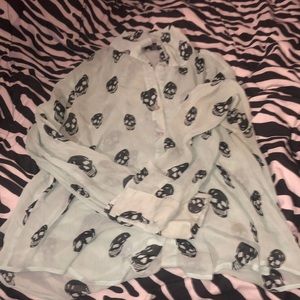teal skull long sleeve